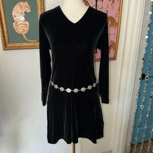 Elegant Black Cache Velvet Dress
